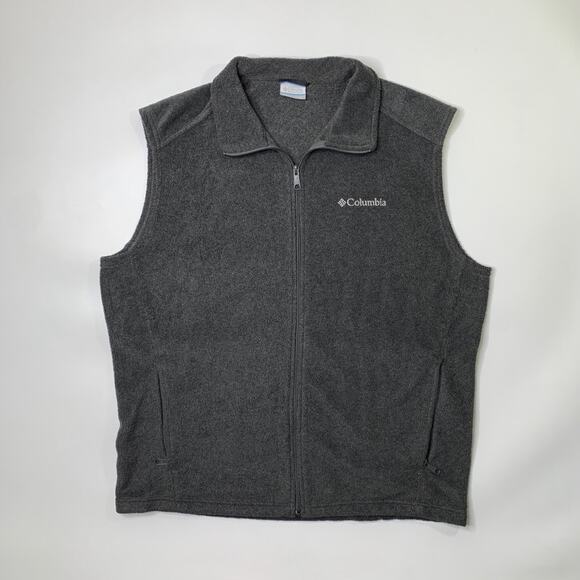 Columbia Vest Men L Large Grizzly Steens Mountain Fleece Full Zip Hiking Walking - Picture 2 of 13